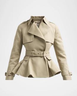 Giorgio Armani Belted Metallic Wrap Coat | Neiman Marcus