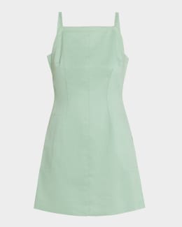 Theory Sleeveless Belted Mini Halter Trench Dress | Neiman Marcus