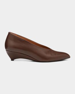 Jil Sander 35mm Leather Oxford Wedges | Neiman Marcus