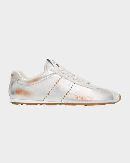 【Maison Margiela】C★ Maison Margiela XO Replica Metallic Leather Low-Top Sneakers