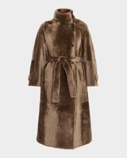Brunello Cucinelli Wool-Cashmere Coat With Lamb Shearling Collar