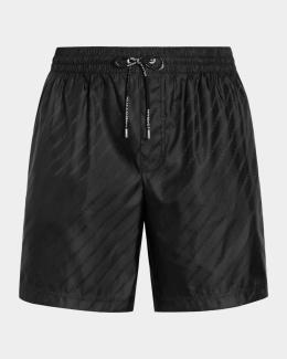 Casablanca Men's Tonal Monogram Jacquard Swim Shorts | Neiman Marcus