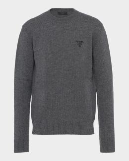 Prada Men's Superfine Wool Half-Zip Cardigan Jacket | Neiman Marcus