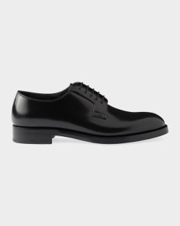 Brunello Cucinelli Men's Patent Leather Tuxedo Oxford Shoes