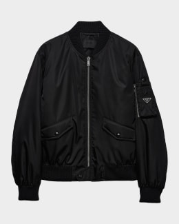Prada Men's Technical Cotton and Re-Nylon Cardigan | Neiman Marcus