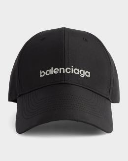 Balenciaga Logo Cotton Baseball Cap | Neiman Marcus