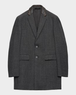 Prada Men's Double-Breasted Wool Jacket | Neiman Marcus