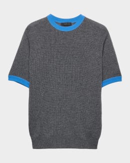 Prada Men's Technical Cotton Zip-Up Shirt | Neiman Marcus