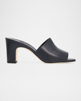 Manolo Blahnik Jadarona Leather Mule Sandals | Neiman Marcus