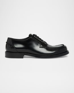 Brunello Cucinelli Men's Patent Leather Tuxedo Oxford Shoes