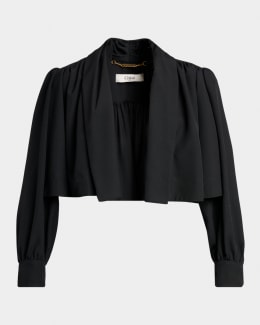 Chloe Guipure Lace & Wool Crop Cardigan | Neiman Marcus