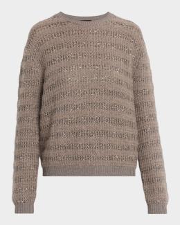 Fabiana Filippi Sequin Striped Knit Sweater | Neiman Marcus