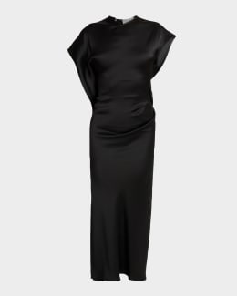 Akris punto Sleeveless Asymmetric Draped Papercut Flower Crepe