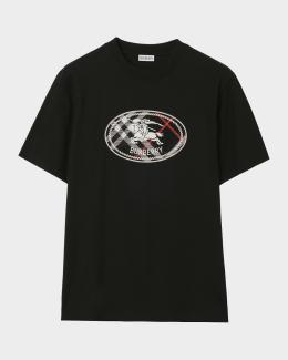Burberry Men's Cotton Cross Stitch EKD​ Graphic T-Shirt | Neiman