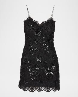Camilla Camilla x MET Mixed-Media Lace Mini Dress | Neiman Marcus