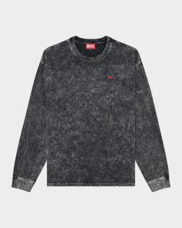 DIESEL 黒ラメトップス Diesel Men's D-Flow Quarter-Zip Sweatshirt | Neiman Marcus