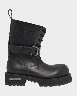 Balenciaga Men's Combat Strike Lace-Up Boots | Neiman Marcus