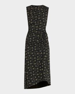 Veronica Beard Cosette Belted Denim Midi Dress | Neiman Marcus