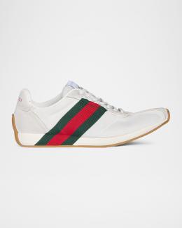 ⭐︎ACEページ⭐︎ Gucci Ace Leather Web Low-Top Sneakers | Neiman Marcus