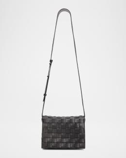 Bottega Veneta Men's Borsa Woven Nylon Crossbody Bag | Neiman Marcus