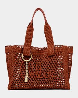 Zimmermann Goldentime Small Ruffled Raffia Tote Bag | Neiman Marcus