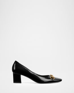 Gucci 85mm Signora Patent Leather Sandals with Horsebit | Neiman
