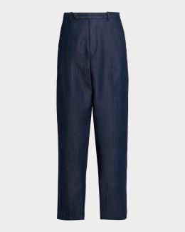 Amiri Men's Leather Wide-Leg Track Pants | Neiman Marcus