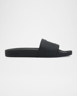Burberry Men's Logo Contoured-Insole Slide Sandals | Neiman Marcus
