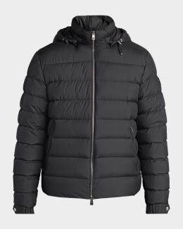 Moncler Men's Montcla Hooded Short Down Jacket | Neiman Marcus