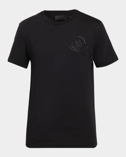 Moncler Men's Cotton Triple Logo Patch Crewneck T-Shirt | Neiman