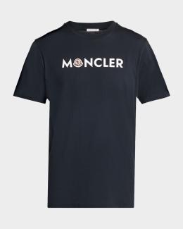 Moncler Men's Wavy Logo T-Shirt | Neiman Marcus