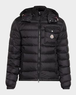 Moncler Men's Quilted Nylon Short Down Jacket | Neiman Marcus