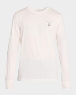 Prada Men's Long-Sleeved Cotton T-Shirt | Neiman Marcus