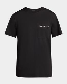 Moncler Men's Check Logo Graphic T-Shirt | Neiman Marcus