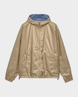 Prada Men's Technical Cotton Zip Jacket | Neiman Marcus