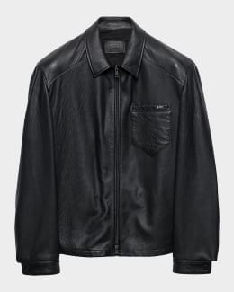 Prada Men's Patchwork Leather Jacket | Neiman Marcus