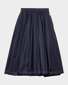 新品タグ付きWR NYLON 3D LOGO PLEATED SKIRT Prada Zip-Front Light Re-Nylon Full Midi Skirt | Neiman Marcus