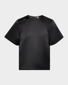Toteme Tie-Waist Jersey Short-Sleeve T-Shirt | Neiman Marcus
