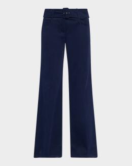 Proenza Schouler Marlene Tropical Wool Kick-Flare Pants | Neiman