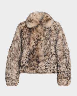 Brunello Cucinelli Lamb Shearling Zip Hooded Jacket | Neiman Marcus