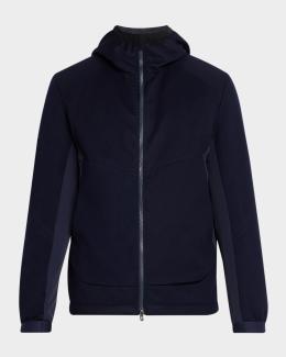 Moncler Men's Fleece Zip Jacket | Neiman Marcus