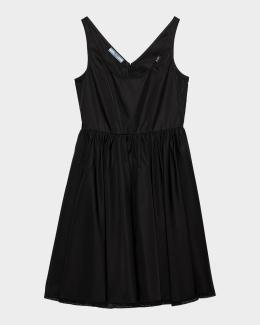 Prada Re-Nylon Lace-Trim Mini Dress | Neiman Marcus