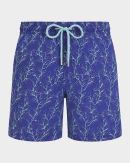 Vilebrequin Men's Mistral Embroidered Sea Urchin Swim Trunks