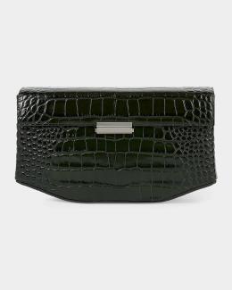 Toteme Box Croc-Embossed Leather Top-Handle Bag | Neiman Marcus