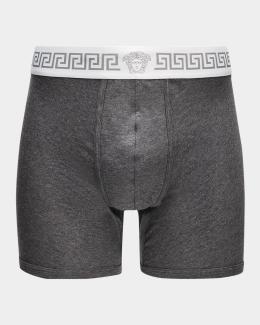 Versace Men's 3-Pack Low Rise Greca Trunk | Neiman Marcus