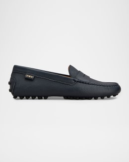 Tod's Men's Pantofola Gomma Rafia TV Suede Loafers | Neiman Marcus