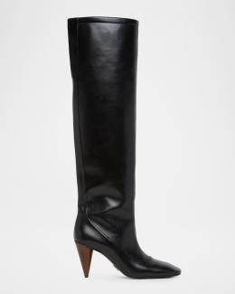 Stella McCartney 95mm Square-Toe Patent Over-The-Knee Boots