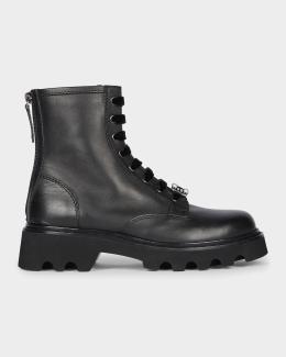 Bottega Veneta Torino Leather Front-Zip Ankle Booties | Neiman Marcus