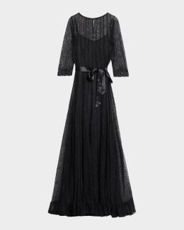Emporio Armani Sequined Tulle Long Dress | Neiman Marcus