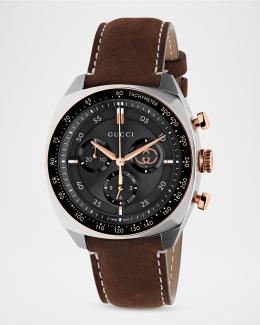 Gucci 44mm G-Chrono Leather Watch | Neiman Marcus